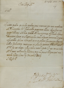 List kardynała Pietro Aldobrandiniego do króla Zygmunta III, Rzym 08.11.1603