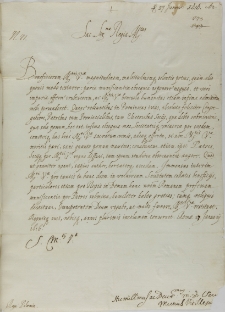 List Muntiusa Vitellusa generała jezuitów do króla Zygmunta III, Rzym 27.01.1616