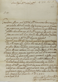 List kardynała Aldobrandiego do króla Zygmunta III, Rzym 03.11.1621