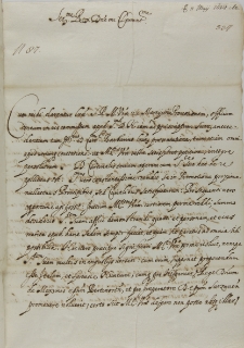 List kardynała Cosimo de Torresa do króla Zygmunta III, Rzym 11.05.1624