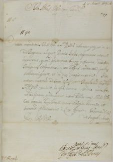 List kardynała Cosimo de Torresa do króla Zygmunta III, Rzym 21.08.1627