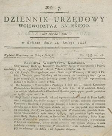 Dziennik Urzędowy Województwa Kaliskiego 1828.02.12 Nr7