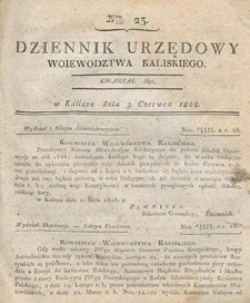 Dziennik Urzędowy Województwa Kaliskiego 1828.06.03 Nr23