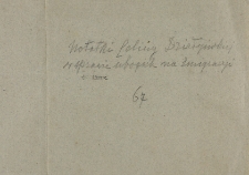 Notatki Celestyny Działyńskiej w sprawie ubogich na emigracyi