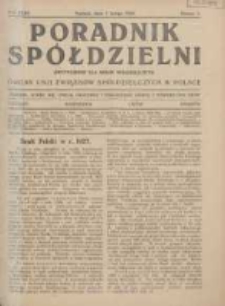 Poradnik Spółdzielni: dwutygodnik dla spraw spółdzielczych: organ Unji Związków Spółdzielczych w Polsce 1928.02.01 R.35 Nr3