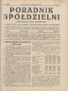 Poradnik Spółdzielni: dwutygodnik dla spraw spółdzielczych: organ Unji Związków Spółdzielczych w Polsce 1928.04.01 R.35 Nr7