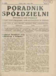 Poradnik Spółdzielni: dwutygodnik dla spraw spółdzielczych: organ Unji Związków Spółdzielczych w Polsce 1928.05.01 R.35 Nr9