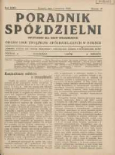 Poradnik Spółdzielni: dwutygodnik dla spraw spółdzielczych: organ Unji Związków Spółdzielczych w Polsce 1928.09.01 R.35 Nr17