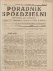 Poradnik Spółdzielni: dwutygodnik dla spraw spółdzielczych: organ Unji Związków Spółdzielczych w Polsce 1928.10.15 R.35 Nr20