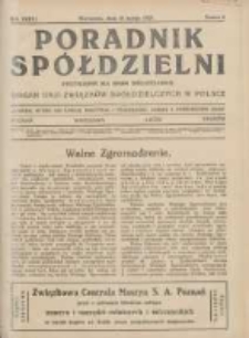 Poradnik Spółdzielni: dwutygodnik dla spraw spółdzielczych: organ Unji Związków Spółdzielczych w Polsce 1929.02.15 R.36 Nr4