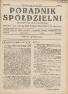 Poradnik Spółdzielni: dwutygodnik dla spraw spółdzielczych: organ Unji Związków Spółdzielczych w Polsce 1929.03.01 R.36 Nr5