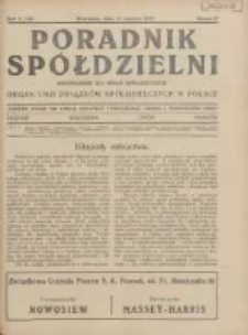 Poradnik Spółdzielni: dwutygodnik dla spraw spółdzielczych: organ Unji Związków Spółdzielczych w Polsce 1929.06.15 R.36 Nr12