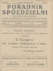 Poradnik Spółdzielni: dwutygodnik dla spraw spółdzielczych: organ Unji Związków Spółdzielczych w Polsce 1929.07.01 R.36 Nr13
