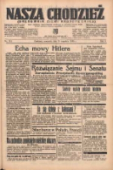 Nasza Chodzież: organ poświęcony obronie interesów narodowych na zachodnich ziemiach Polski 1938.09.15 R.9 Nr211