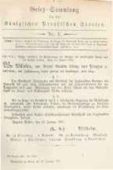 Gesetz-Sammlung für die Königlichen Preussischen Staaten. 1881.01.25 No1