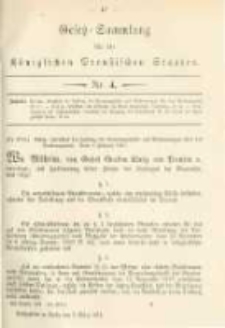 Gesetz-Sammlung f&uuml;r die K&ouml;niglichen Preussischen Staaten. 1881.03.03 No4