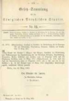 Gesetz-Sammlung f&uuml;r die K&ouml;niglichen Preussischen Staaten. 1881.03.31 No12
