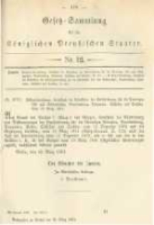 Gesetz-Sammlung für die Königlichen Preussischen Staaten. 1881.03.31 No12