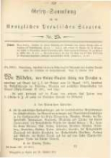 Gesetz-Sammlung f&uuml;r die K&ouml;niglichen Preussischen Staaten. 1881.10.28 No25