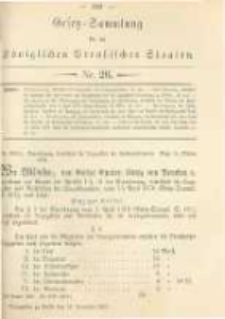 Gesetz-Sammlung f&uuml;r die K&ouml;niglichen Preussischen Staaten. 1881.11.19 No26