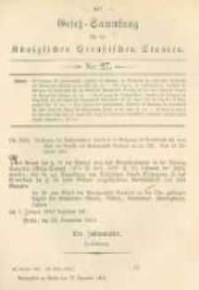 Gesetz-Sammlung f&uuml;r die K&ouml;niglichen Preussischen Staaten. 1881.12.17 No27