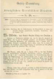 Gesetz-Sammlung f&uuml;r die K&ouml;niglichen Preussischen Staaten. 1881.12.27 No28