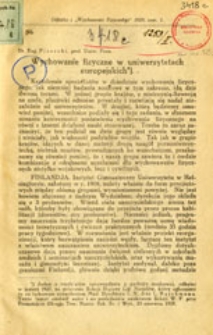 Wychowanie fizyczne w uniwersytetach europejskich