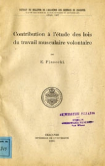 Contribution a l'étude des lois du travail musculaire volontaire