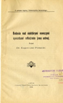 Badania nad niektórymi nowszymi sposobami odkażania jamy ustnej
