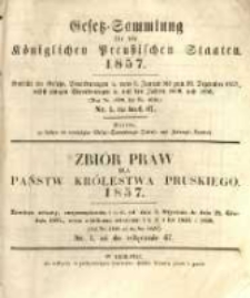 Gesetz-Sammlung für die Königlichen Preussischen Staaten. 1857.01.19 No1