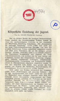 Körperliche Erziehung der Jugend