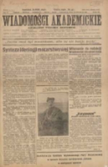 Wiadomości Akademickie: niezależny tygodnik akademicki 1931.01.25 R.3 Nr1