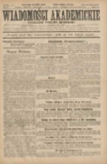 Wiadomości Akademickie: niezależny tygodnik akademicki 1931.02.22 R.3 Nr5