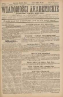 Wiadomości Akademickie: niezależny tygodnik akademicki 1931.03.08 R.3 Nr6