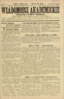Wiadomości Akademickie: niezależny tygodnik akademicki 1931.05.10 R.3 Nr11