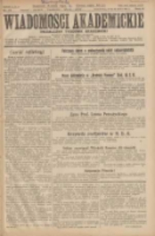 Wiadomości Akademickie: niezależny tygodnik akademicki 1931.05.24 R.3 Nr13