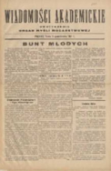 Wiadomości Akademickie: dwutygodnik; organ myśli mocarstwowej 1931.10.21