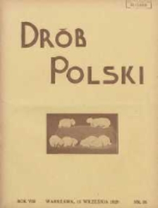 Polski Drób: organ Centralnego Komitetu do Spraw Hodowli Drobiu w Polsce 1929.09.15 R.8 Nr18