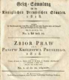 Gesetz-Sammlung für die Königlichen Preussischen Staaten. 1818 No1