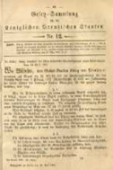 Gesetz-Sammlung für die Königlichen Preussischen Staaten. 1883.05.10 No12