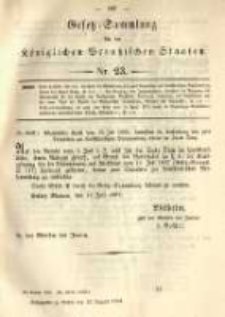 Gesetz-Sammlung für die Königlichen Preussischen Staaten. 1883.08.15 No23