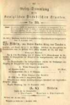 Gesetz-Sammlung für die Königlichen Preussischen Staaten. 1883.11.01 No30