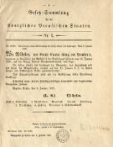 Gesetz-Sammlung für die Königlichen Preussischen Staaten. 1885.01.05 No1