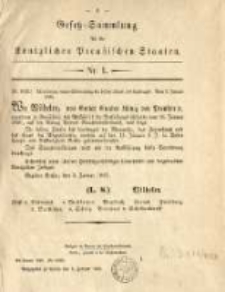 Gesetz-Sammlung für die Königlichen Preussischen Staaten. 1885.01.05 No1