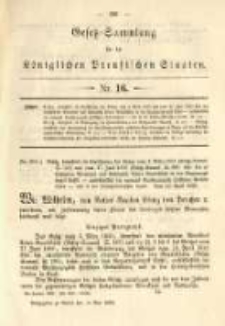 Gesetz-Sammlung für die Königlichen Preussischen Staaten. 1885.05.10 No16