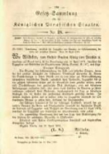 Gesetz-Sammlung für die Königlichen Preussischen Staaten. 1885.05.16 No18