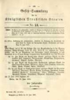 Gesetz-Sammlung für die Königlichen Preussischen Staaten. 1885.06.25 No24