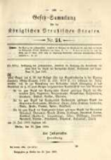 Gesetz-Sammlung für die Königlichen Preussischen Staaten. 1885.06.25 No24
