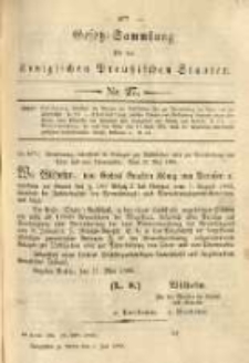 Gesetz-Sammlung für die Königlichen Preussischen Staaten. 1885.07.04 No27