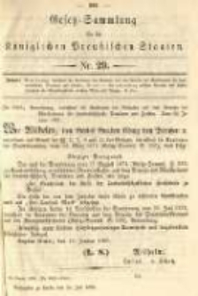 Gesetz-Sammlung für die Königlichen Preussischen Staaten. 1885.07.24 No29